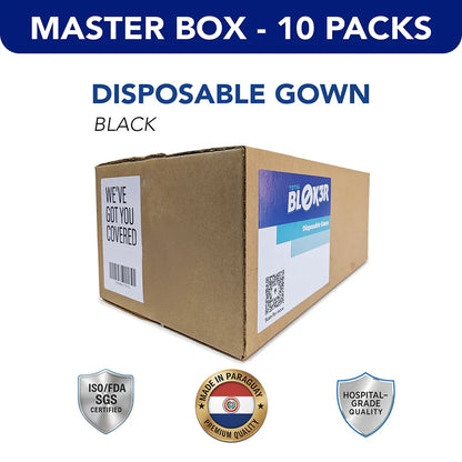 TOTAL BLOK3R disposable gown, 25 gsm non-woven, long sleeves