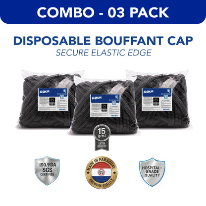 TOTAL BLOK3R disposable bouffant caps, 15 gsm non-woven