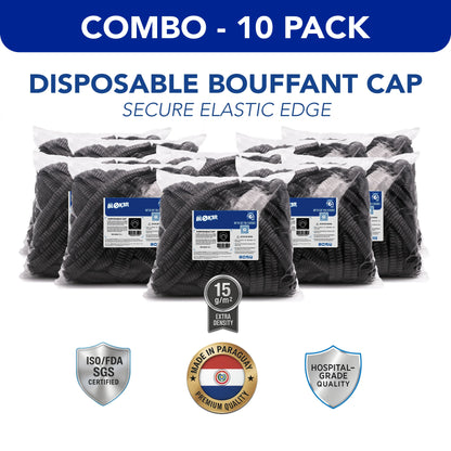 TOTAL BLOK3R disposable bouffant caps, 15 gsm non-woven