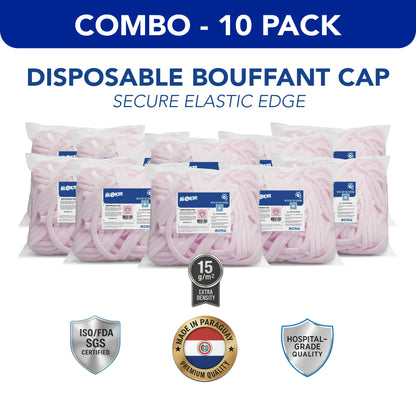 TOTAL BLOK3R disposable bouffant caps, 15 gsm non-woven