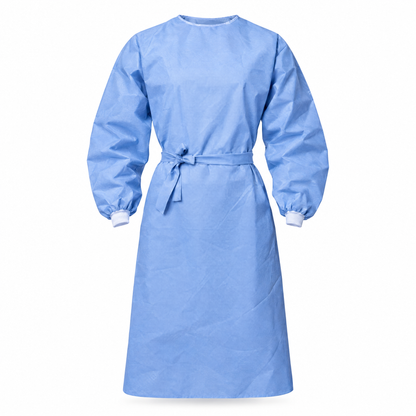 TOTAL BLOK3R turquoise SMS disposable gown, 45 gsm, long sleeves with elastic cuffs